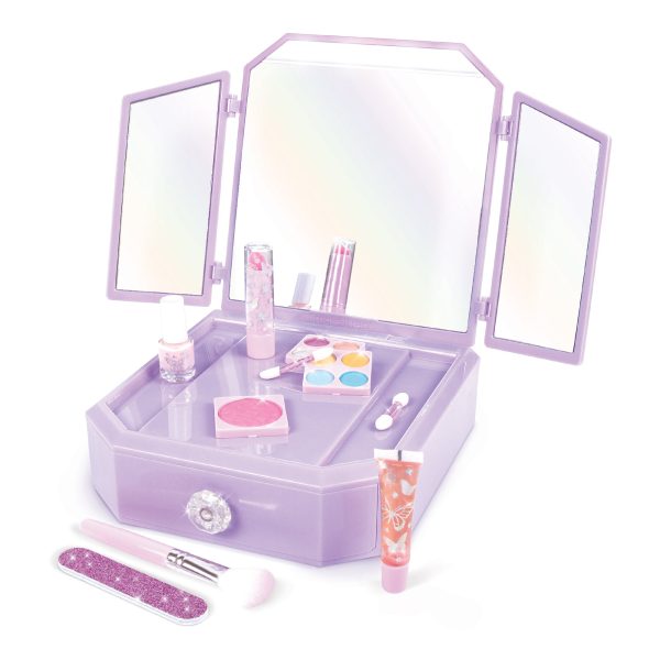 Deluxe Light Up Mirrored Vanity & Cosmetic Set Online Hot Sale