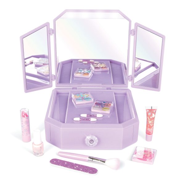 Deluxe Light Up Mirrored Vanity & Cosmetic Set Online Hot Sale