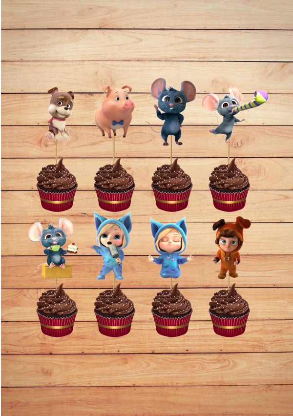 Dave & Ava  Theme Personalized  Cup Cake Topper Hot on Sale