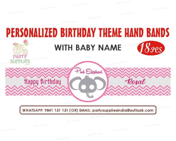 Pink Elephant Theme Hand Band Discount