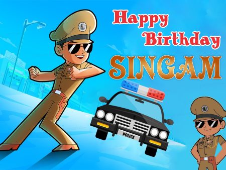 Little Singham Theme Customized Backdrop Fashion