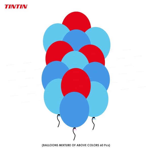 Tin Tin Theme Colour 60 Pcs. Balloons Online now