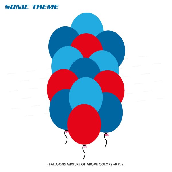 Sonic the Hedgehog Theme Colour 60 Pcs. Balloons For Sale