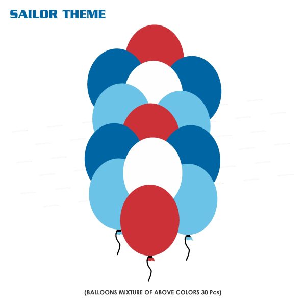 Sailor Theme Colour 30 Pcs. Balloons For Discount